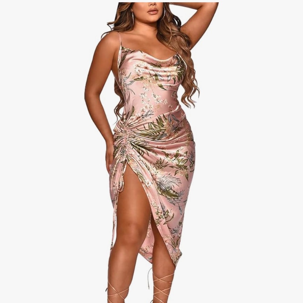 Floral Satin Slip Dress